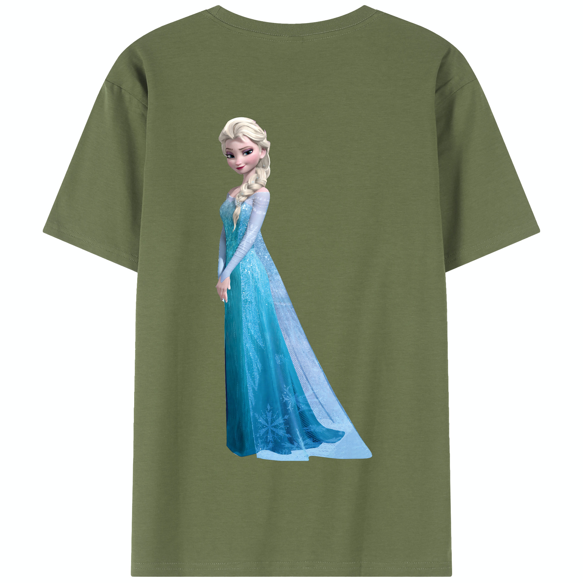 （画像用） アナと雪の女王 アンナ エルサ Frozen Anna Elsa 綿100％半袖Tシャツ（背面プリント）